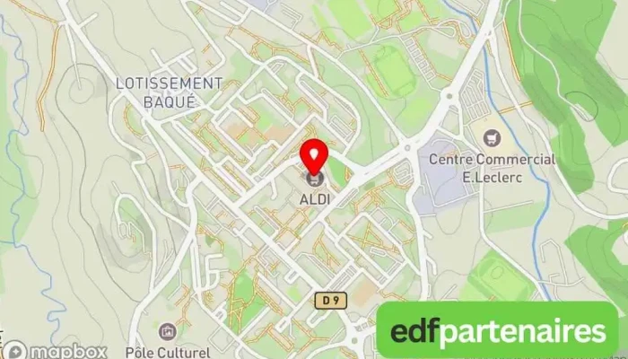 carte de ALDI Supermarché discount, Épicerie à Mourenx