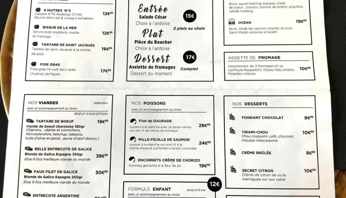 Balthazar -  Menu - Audenge