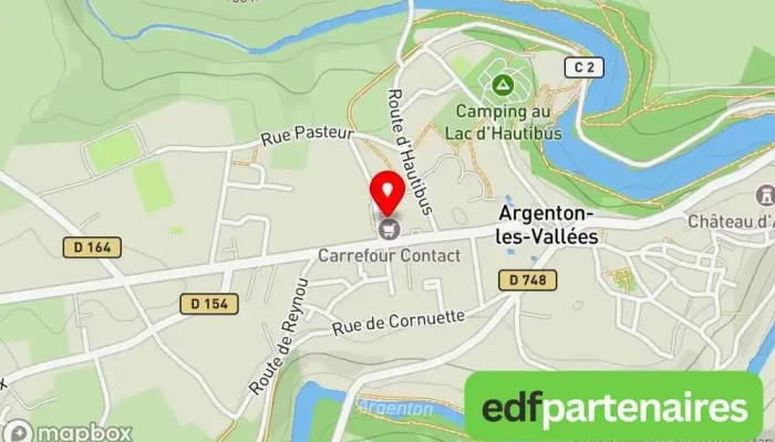 carte de Carrefour Contact Supermarché, Boulangerie, Distributeur de boissons, Magasin de cosmétiques, Produits laitiers, Restauration rapide, Marché de produits frais, Épicerie, Fournisseur d'équipements de nettoyage et d'entretien, Magasin d'alimentation bio à Argentonnay