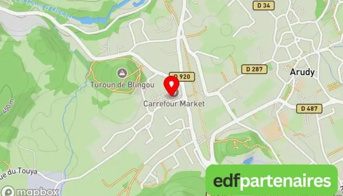 carte de Carrefour Drive Supermarché à Arudy