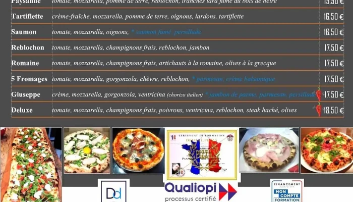 Deluxe Pizza -  Menu - Chauvigny