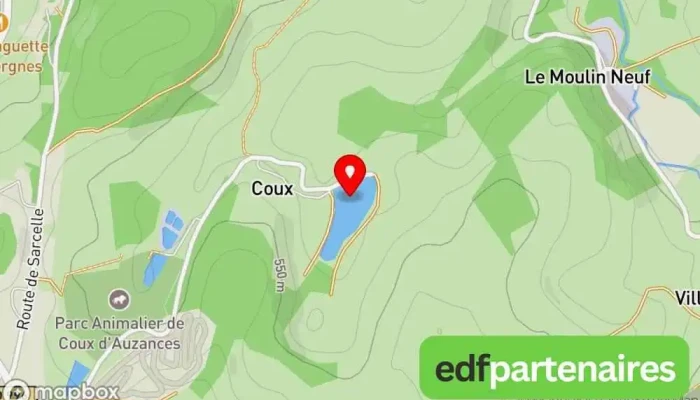 Etang De Peche De La Coux Carte - Auzances