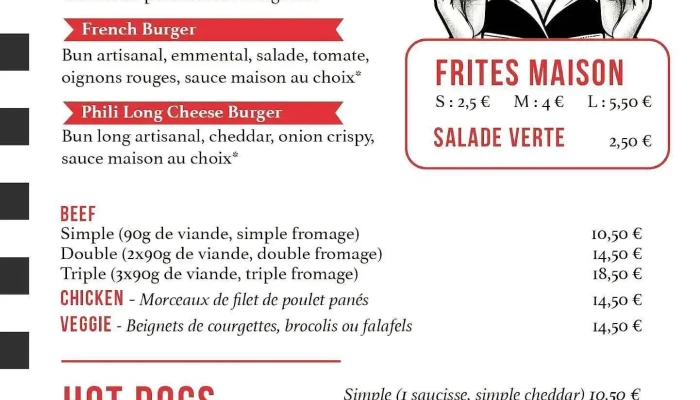 Justines Street Food Menu - La Tremblade
