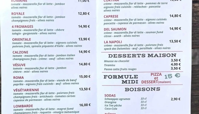 Les Pizzas De Clo -  Menu - Audenge