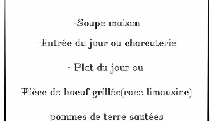 Letablissement Menu - Bugeat