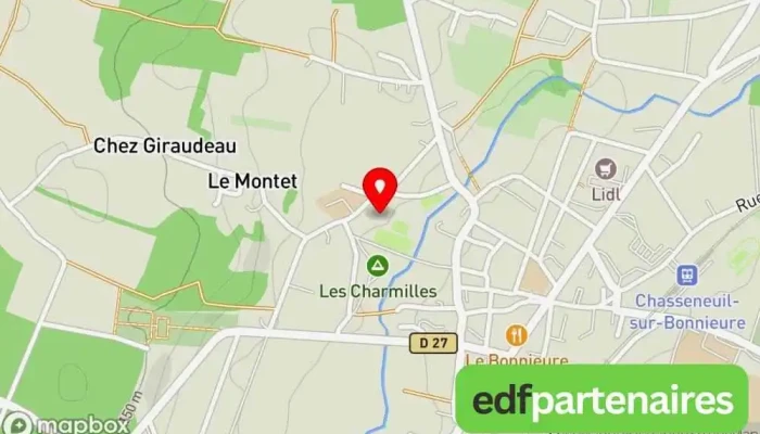 Piscine Communautaire De Chasseneuil -  Sur Bonnieure Carte - Chasseneuil-sur-bonnieure